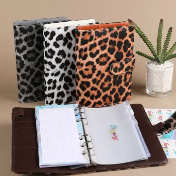 A6 Loose-Leaf Rozpočtu Knihy Leopard Tlač Notebook Knihy Koža PU Notebook, knihy, Knihárske Príručka Knihy nastaviť Office kancelárske potreby