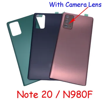 AAAA Kvality 10PCS Pre Samsung Galaxy Note 20 Note20 SM-N980F Späť Kryt Batérie S Objektív Fotoaparátu Bývanie Prípade Opravy Dielov
