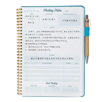 Plán Notebook Vestník Notebook Premium Loose-leaf poznámkový blok s Perom Slot Týždenný Plánovač Papiernictvo Darček pre Organizované
